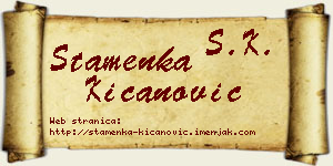 Stamenka Kićanović vizit kartica